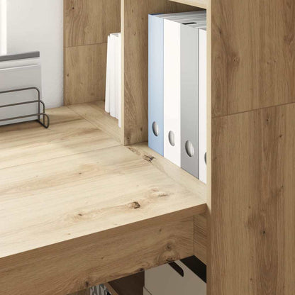 vidaXL Desk Artisan Oak Engineered Wood 122 x 67 x 145 cm
