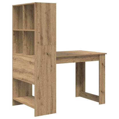 vidaXL Desk with Shelf Artisan Oak 122 x 67 x 145 cm Engineered Wood