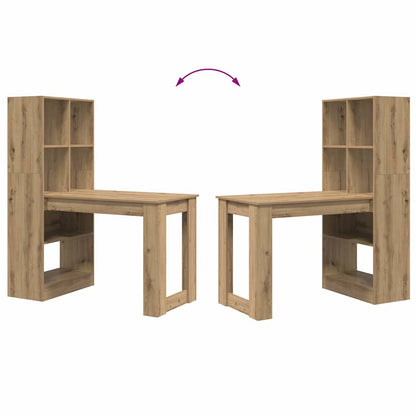 vidaXL Desk Artisan Oak Engineered Wood 122 x 67 x 145 cm
