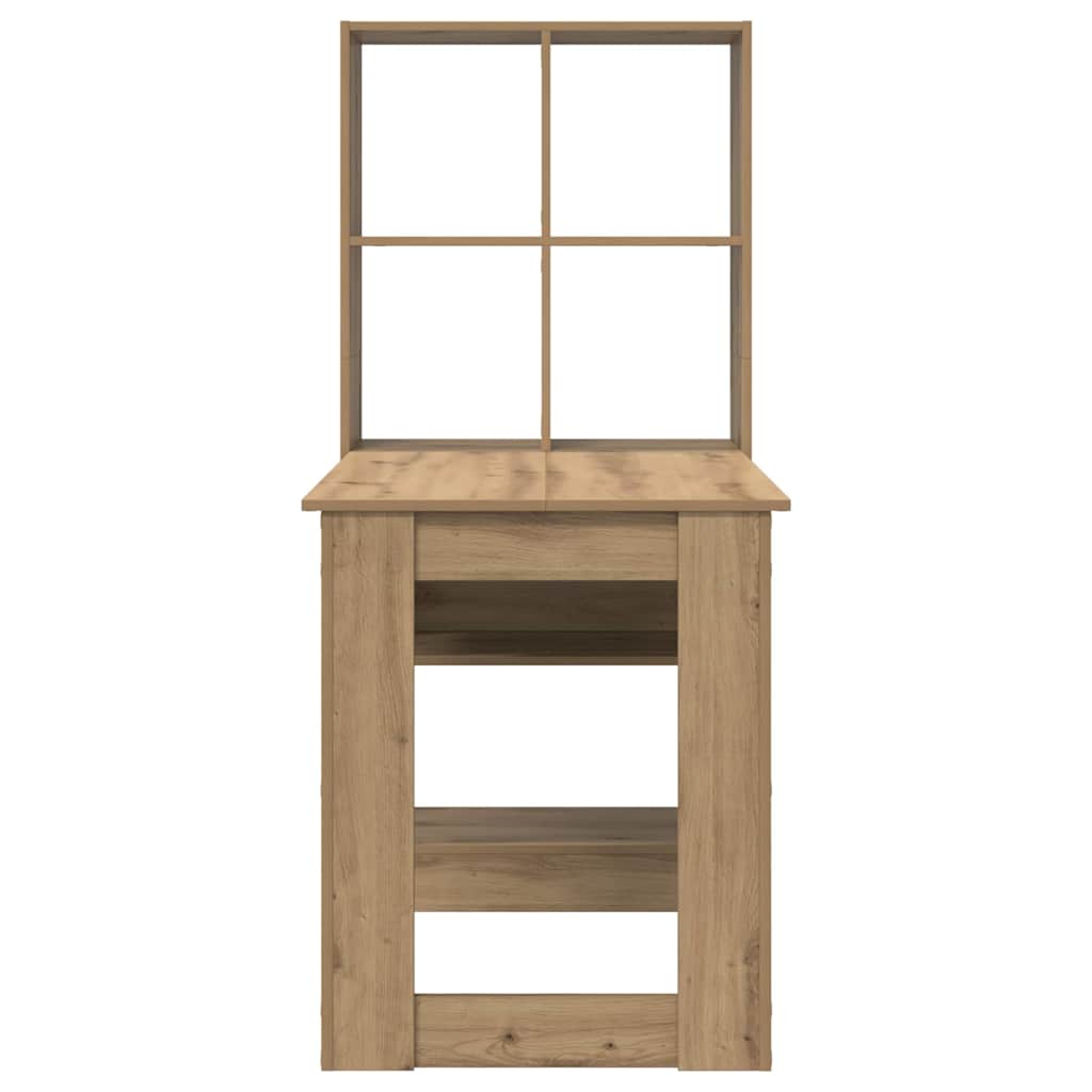 vidaXL Desk with Shelf Artisan Oak 122 x 67 x 145 cm Engineered Wood