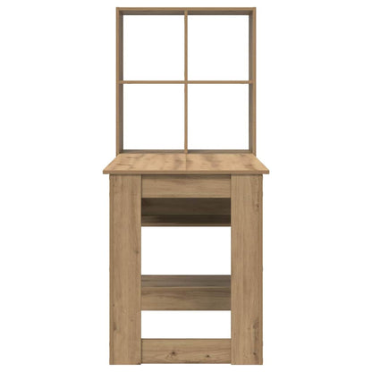 vidaXL Desk with Shelf Artisan Oak 122 x 67 x 145 cm Engineered Wood