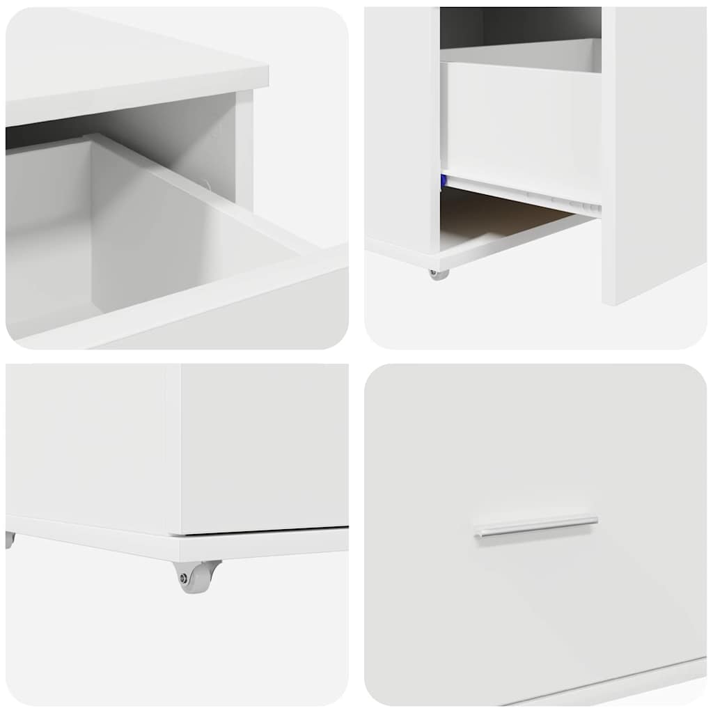 vidaXL Desk White Engineered Wood 131.5 x 50 x 106.5 cm