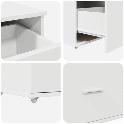 vidaXL Desk White Engineered Wood 131.5 x 50 x 106.5 cm