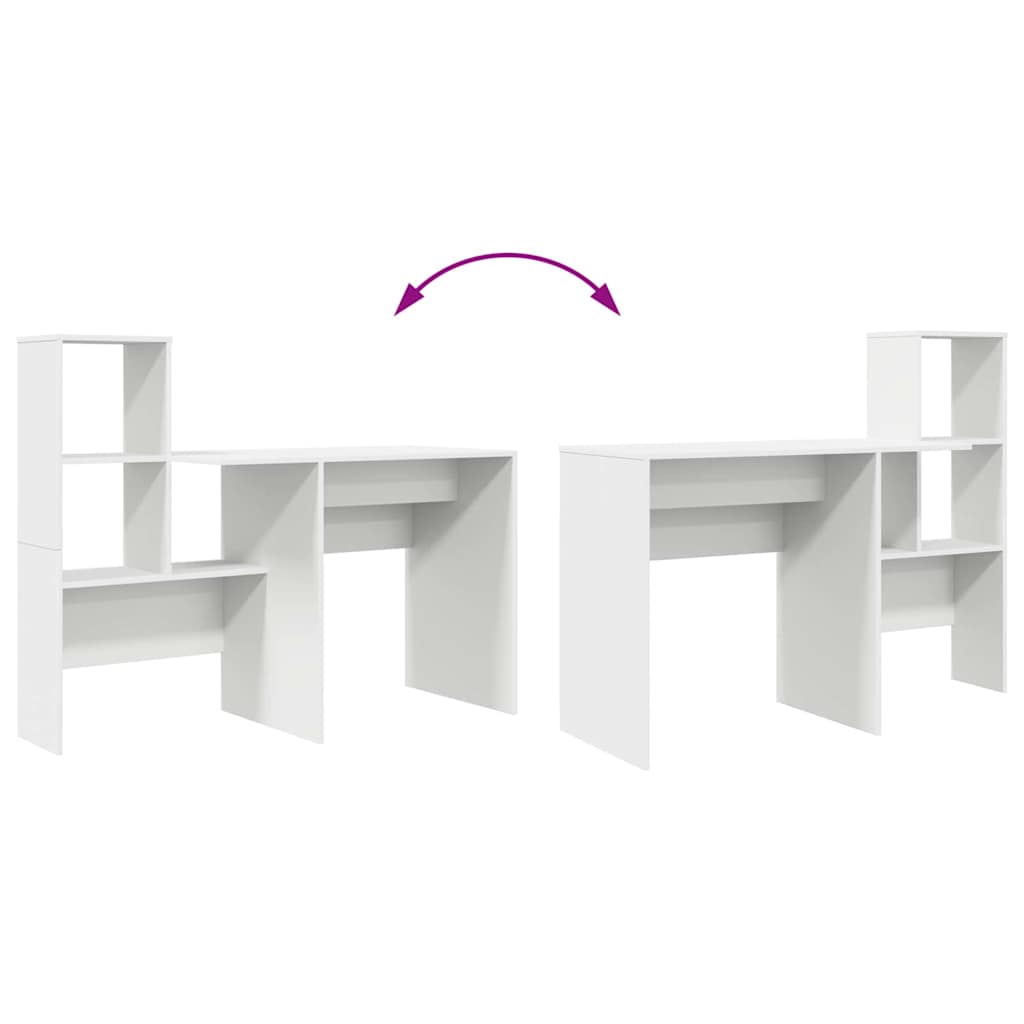 vidaXL Desk White Engineered Wood 131.5 x 50 x 106.5 cm