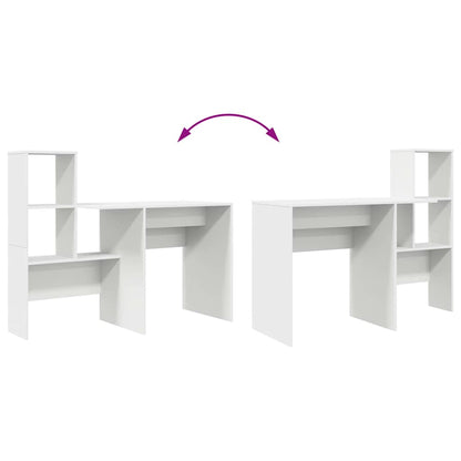 vidaXL Desk White Engineered Wood 131.5 x 50 x 106.5 cm