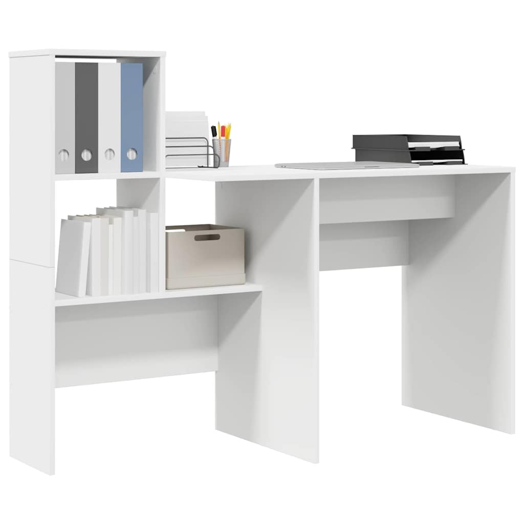 vidaXL Desk White Engineered Wood 131.5 x 50 x 106.5 cm