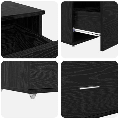 vidaXL Desk with Shelf Black Oak 131.5 x 50 x 106.5 cm Engineered Wood