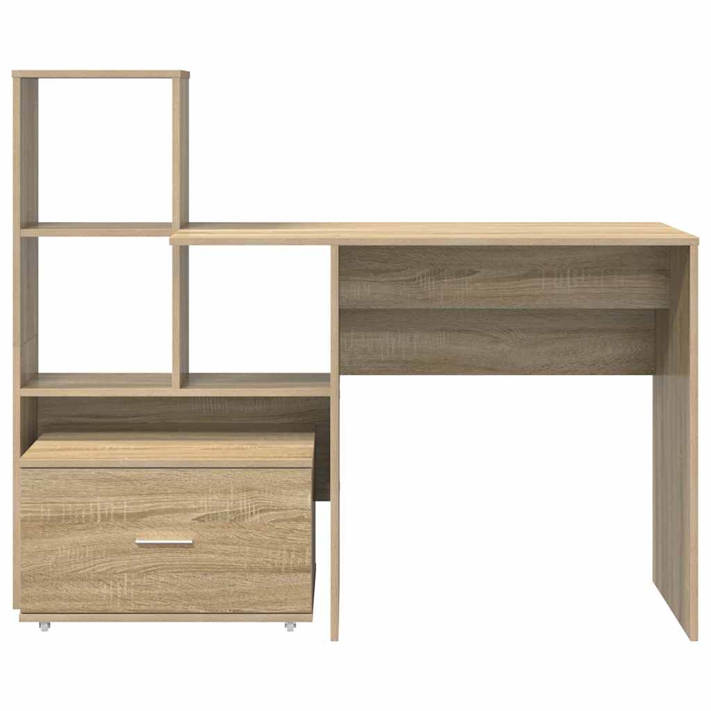 vidaXL Desk Sonoma Oak 131.5 x 50 x 106.5 cm Engineered Wood