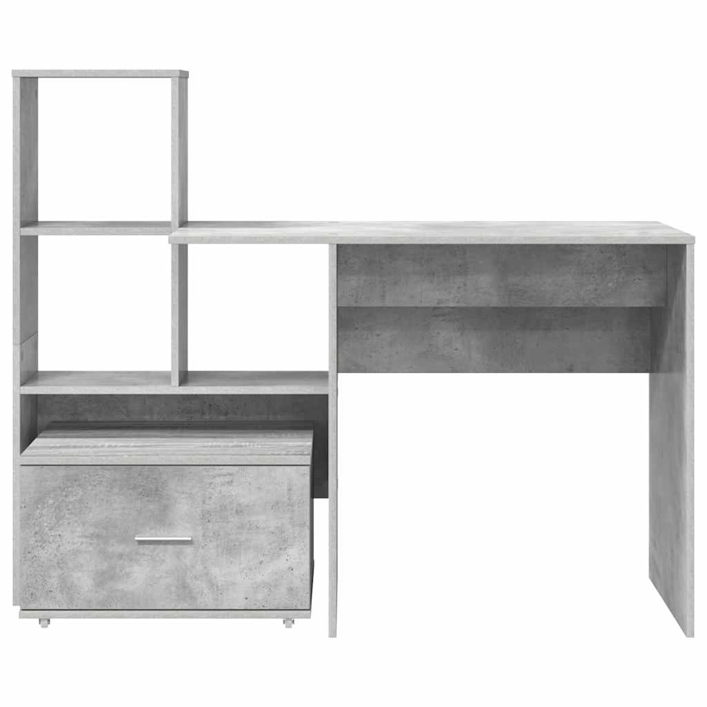 vidaXL Desk Concrete Grey 131.5 x 50 x 106.5 cm Engineered Wood
