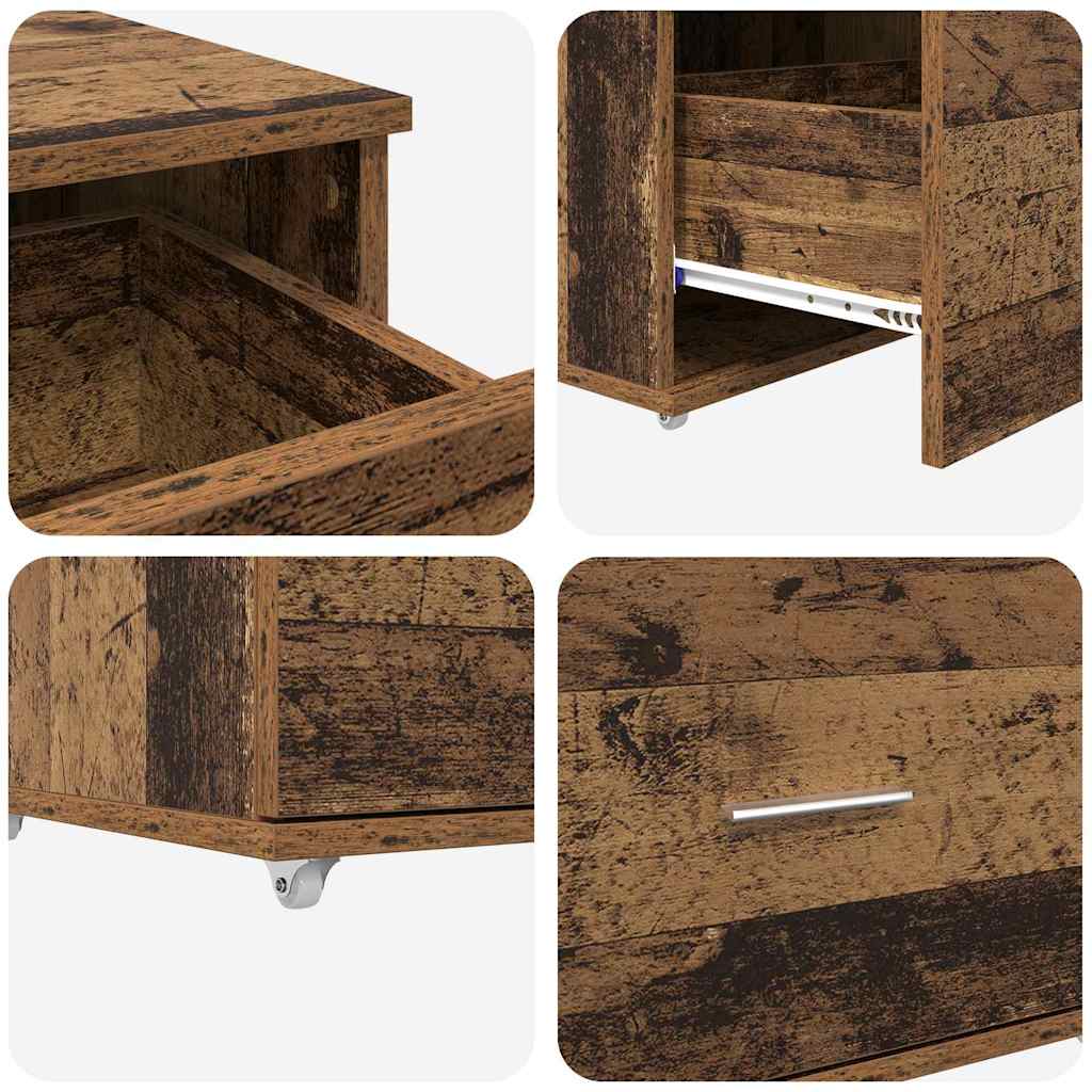 vidaXL Desk with Drawer Old Wood 131.5 x 50 x 106.5 cm Engineered Wood