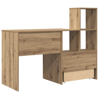 vidaXL Desk Artisan Oak 131.5 x 50 x 106.5 cm Engineered Wood