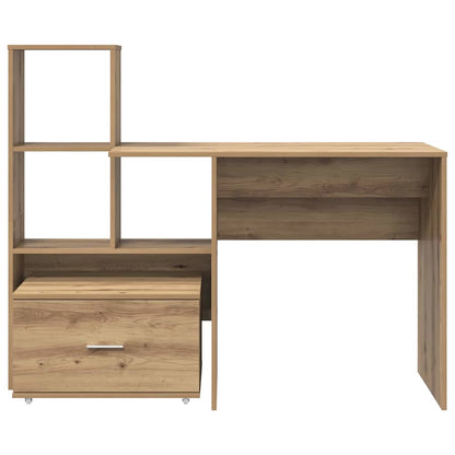 vidaXL Desk Artisan Oak 131.5 x 50 x 106.5 cm Engineered Wood