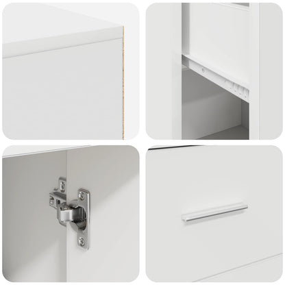 vidaXL Corner Desk with Drawer White 102 x 88 x 75 cm