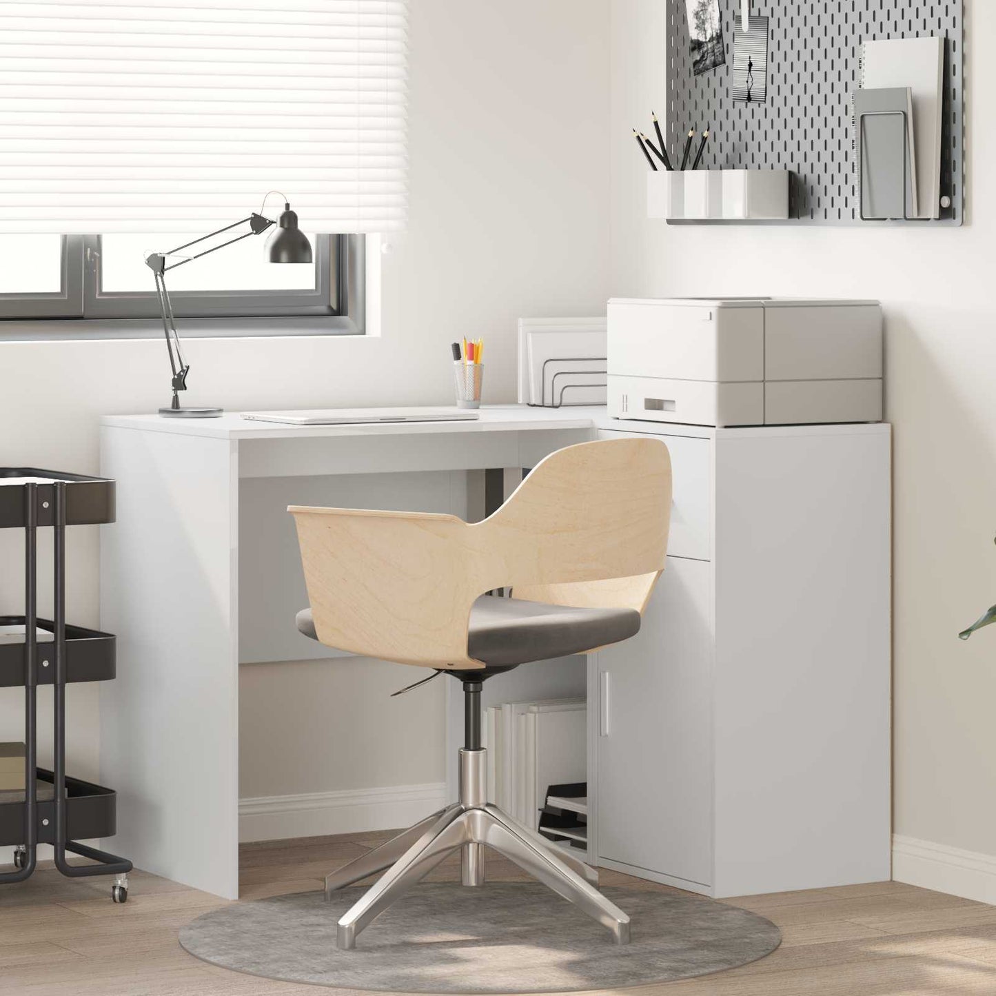vidaXL Corner Desk with Drawer White 102 x 88 x 75 cm