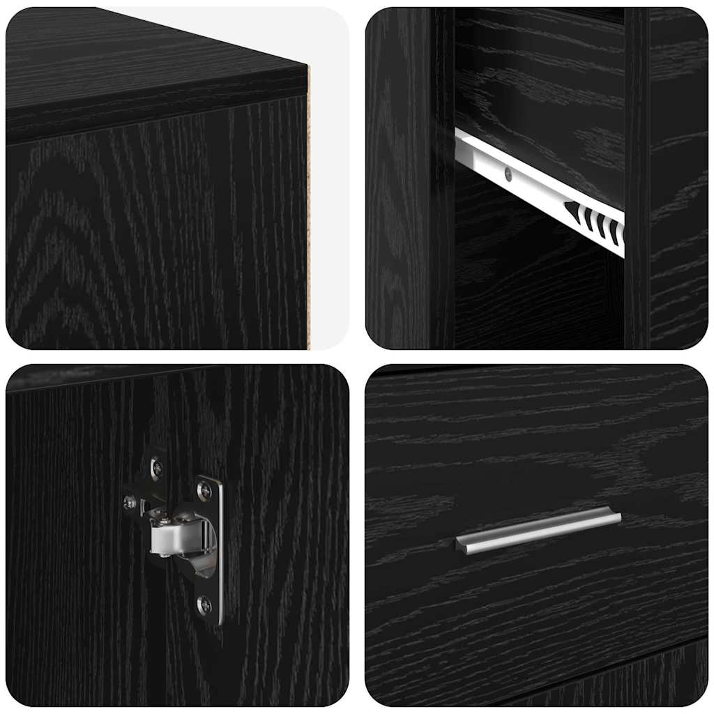 vidaXL Corner Desk with Drawer Black Oak 102 x 88 x 75 cm