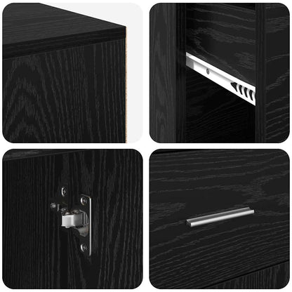 vidaXL Corner Desk with Drawer Black Oak 102 x 88 x 75 cm