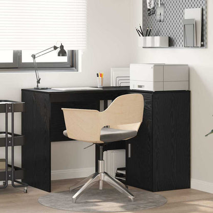 vidaXL Corner Desk with Drawer Black Oak 102 x 88 x 75 cm