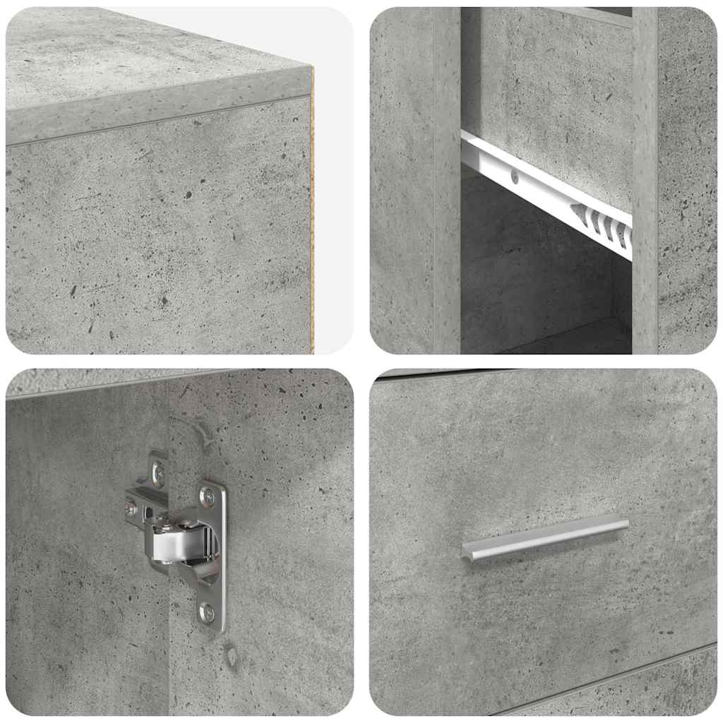 vidaXL Corner Desk with Drawer Concrete Grey 102 x 88 x 75 cm
