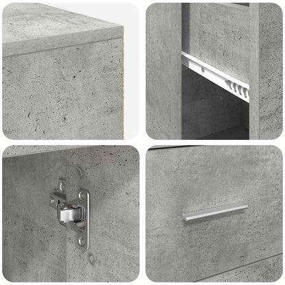vidaXL Corner Desk with Drawer Concrete Grey 102 x 88 x 75 cm