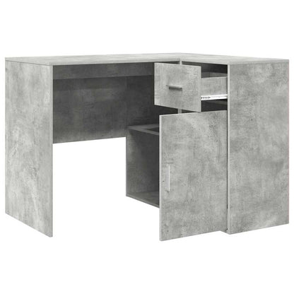 vidaXL Corner Desk with Drawer Concrete Grey 102 x 88 x 75 cm