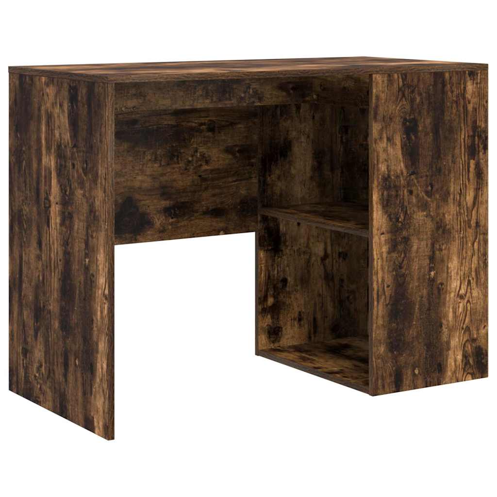 vidaXL Corner Desk with Drawer Smoked Oak 102 x 88 x 75 cm