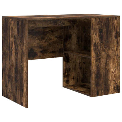 vidaXL Corner Desk with Drawer Smoked Oak 102 x 88 x 75 cm