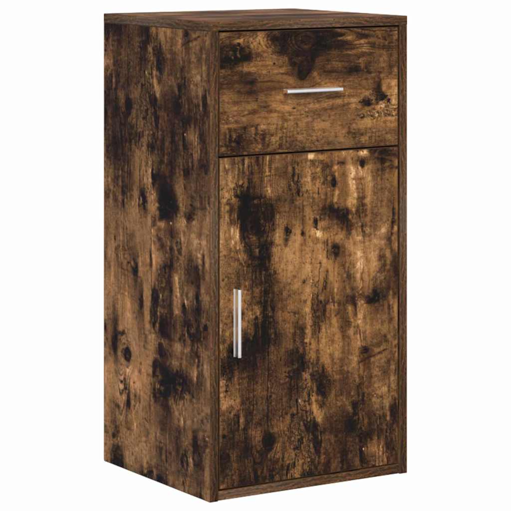 vidaXL Corner Desk with Drawer Smoked Oak 102 x 88 x 75 cm