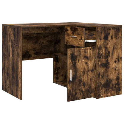 vidaXL Corner Desk with Drawer Smoked Oak 102 x 88 x 75 cm