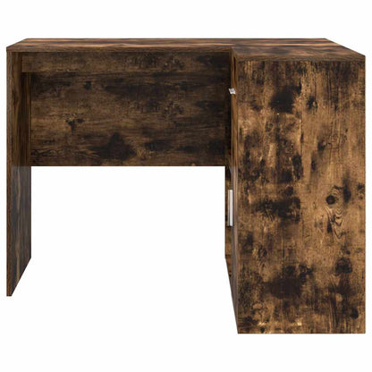 vidaXL Corner Desk with Drawer Smoked Oak 102 x 88 x 75 cm