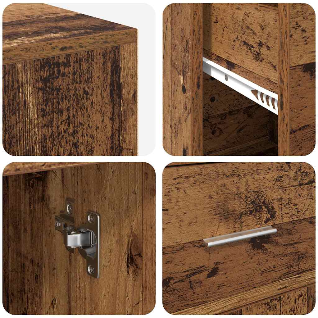 vidaXL Corner Desk with Drawer Old Wood 102 x 88 x 75 cm