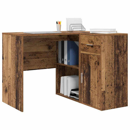 vidaXL Corner Desk with Drawer Old Wood 102 x 88 x 75 cm