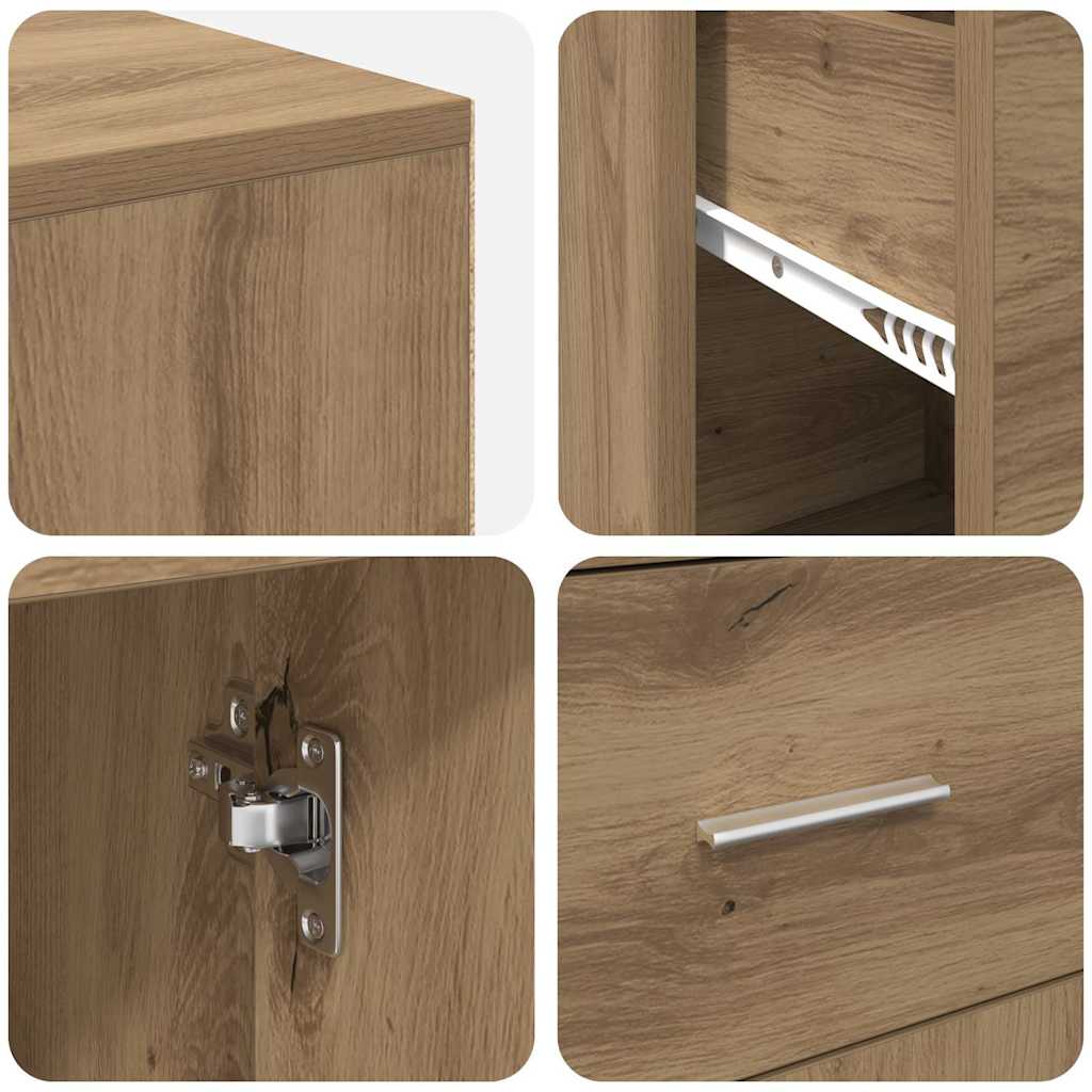 vidaXL Corner Desk with Drawer Artisan Oak 102 x 88 x 75 cm