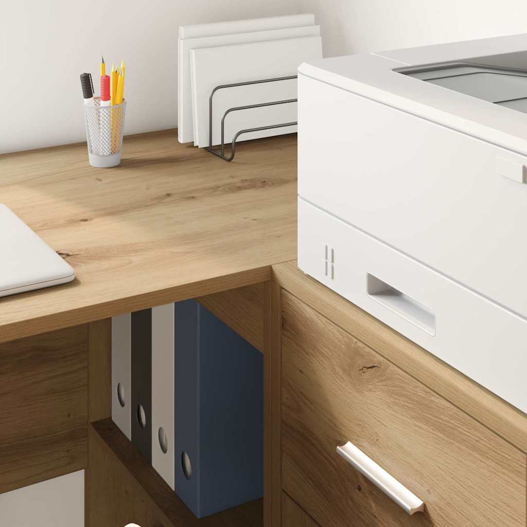 vidaXL Corner Desk with Drawer Artisan Oak 102 x 88 x 75 cm