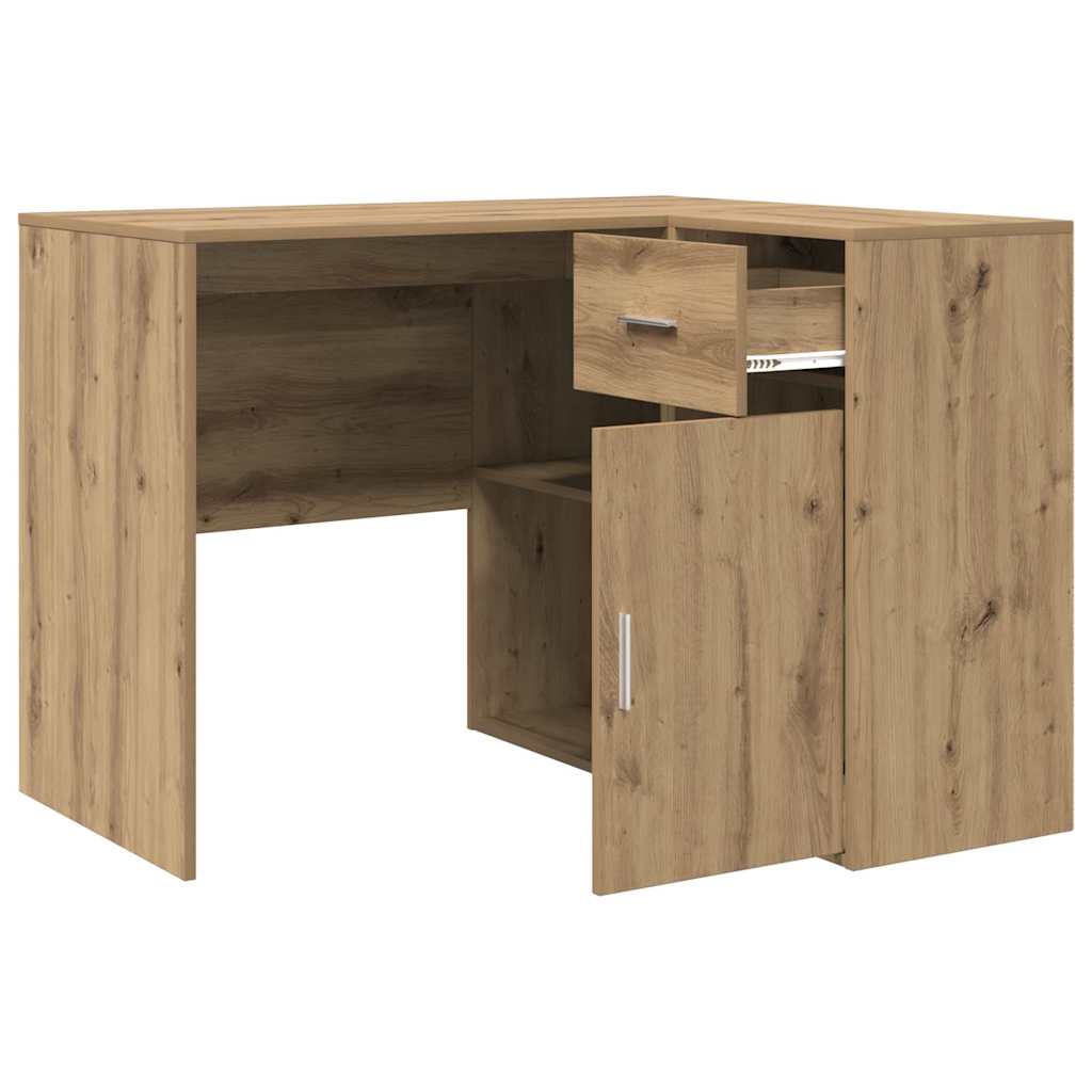 vidaXL Corner Desk with Drawer Artisan Oak 102 x 88 x 75 cm