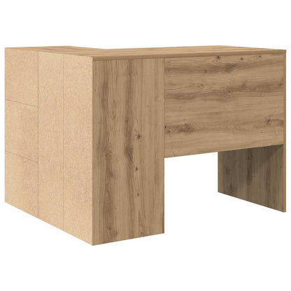 vidaXL Corner Desk with Drawer Artisan Oak 102 x 88 x 75 cm