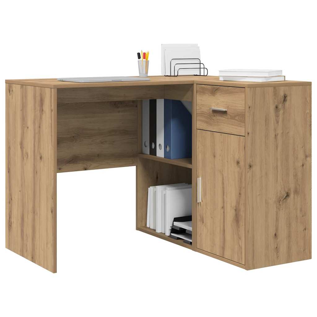vidaXL Corner Desk with Drawer Artisan Oak 102 x 88 x 75 cm