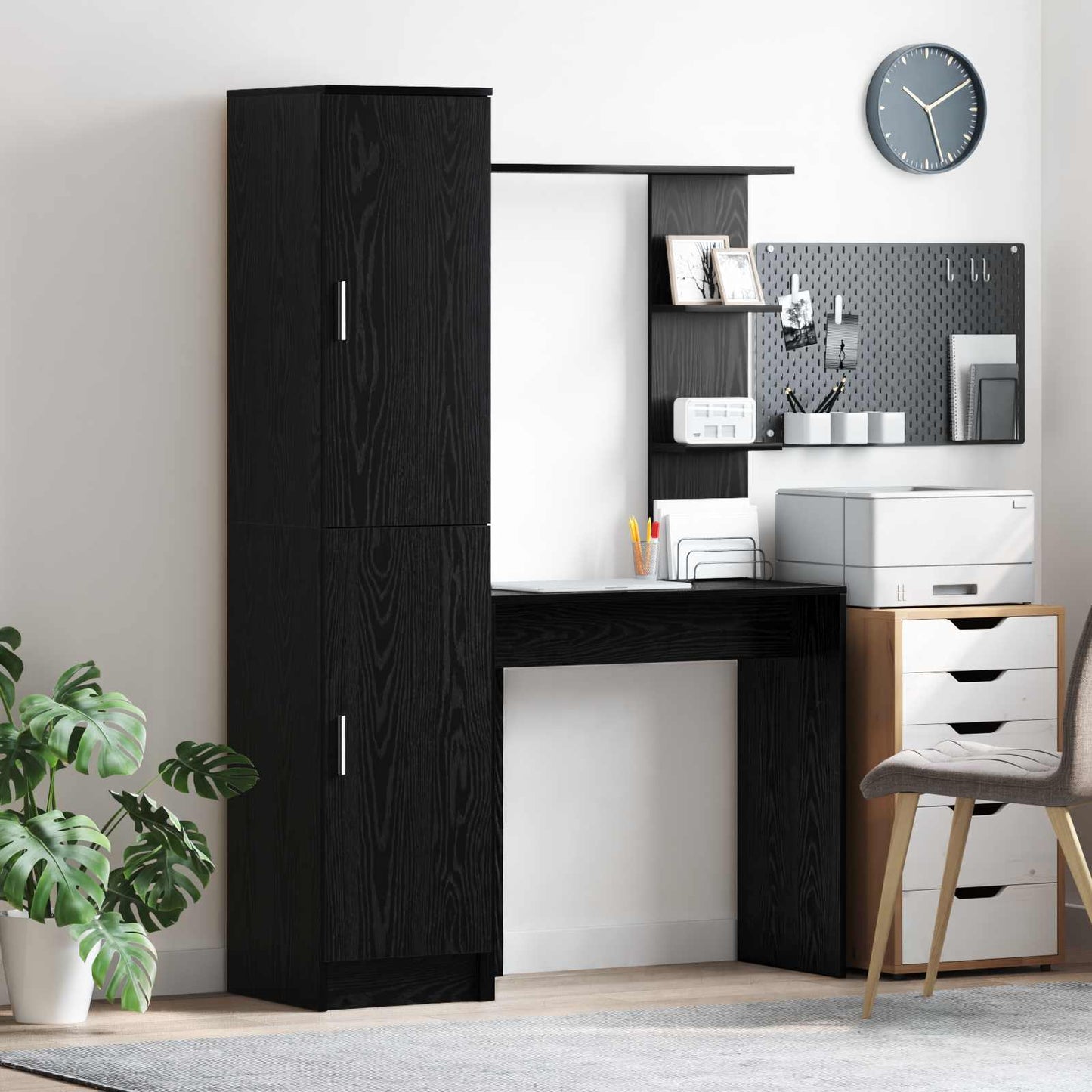 vidaXL Desk 2 pcs Black Oak