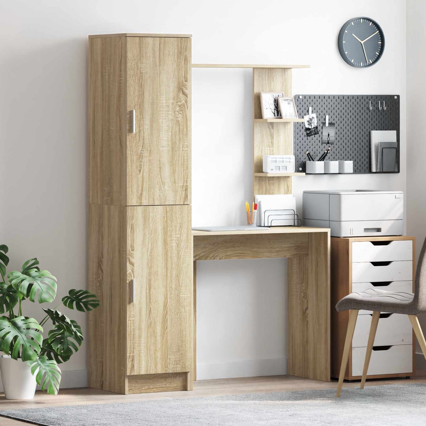 vidaXL Desk 2 pcs Sonoma Oak