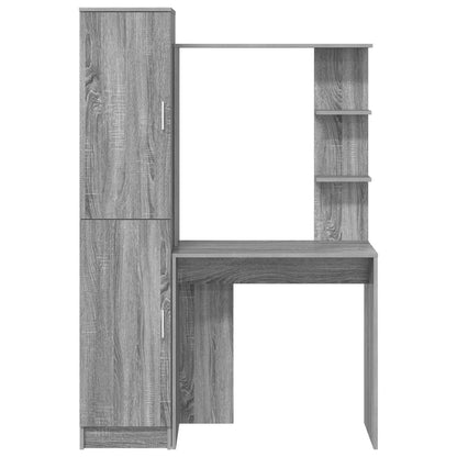 vidaXL Desk 2 pcs Grey Sonoma