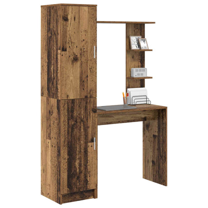 vidaXL Desk 2 pcs Old Wood