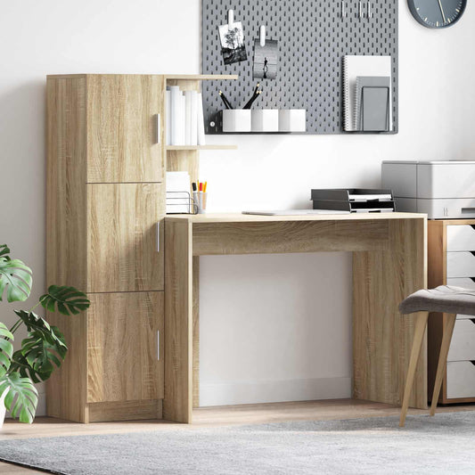 vidaXL Desk 2 pcs Sonoma Oak