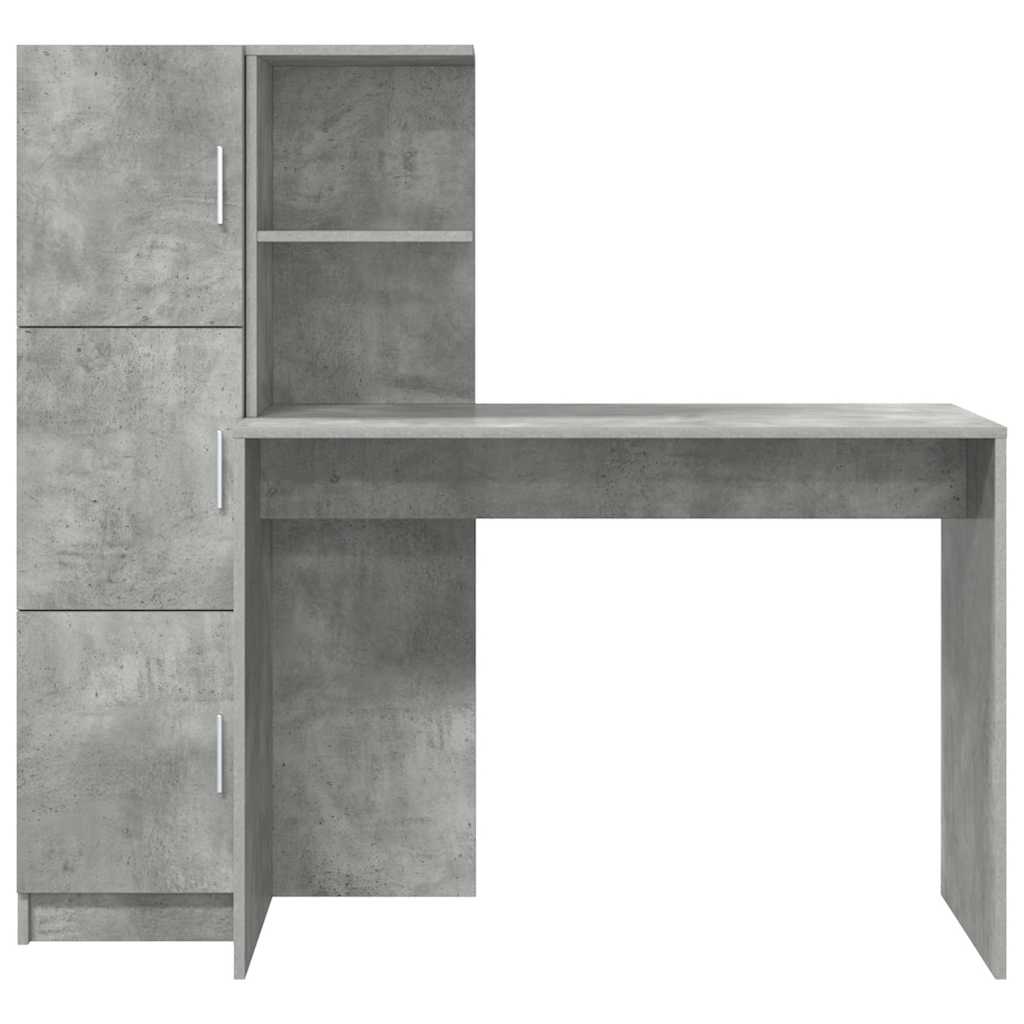 vidaXL Desk 2 pcs Concrete Grey