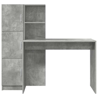 vidaXL Desk 2 pcs Concrete Grey