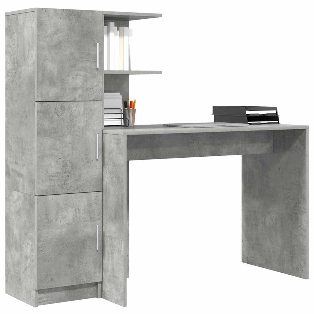 vidaXL Desk Concrete Grey 133.5 x 50 x 124 cm 2 pcs