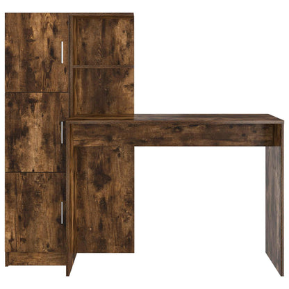 vidaXL Desk 2 pcs Smoked Oak