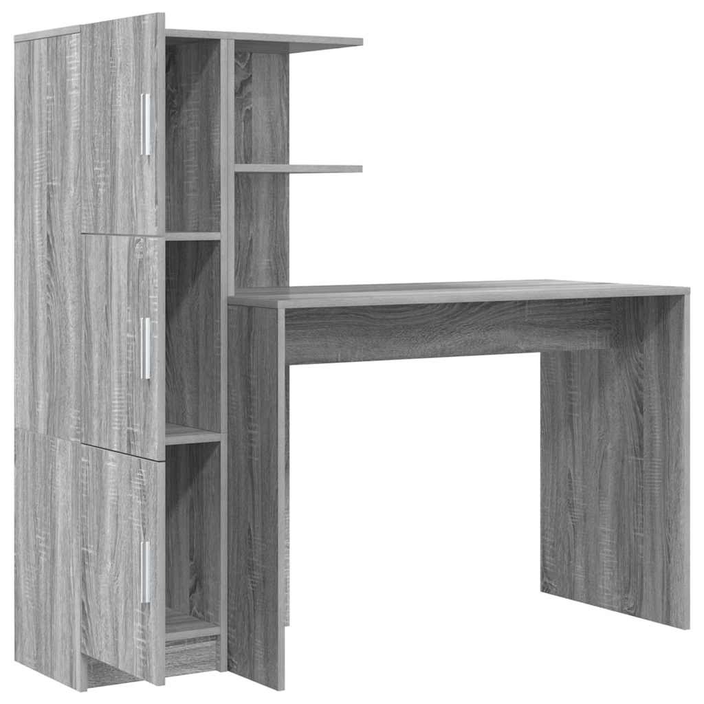 vidaXL Desk 2 pcs Grey Sonoma