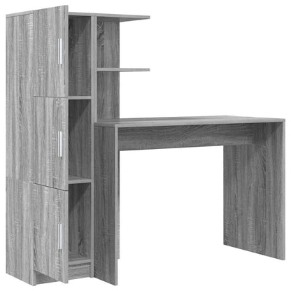 vidaXL Desk 2 pcs Grey Sonoma