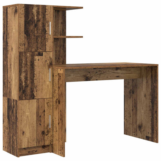 vidaXL Desk 2 pcs Old Wood