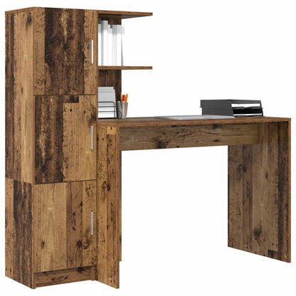 vidaXL Desk 2 pcs Old Wood