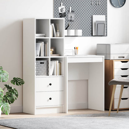 vidaXL Desk with Drawer with Shelf with Storage 2 pcs White